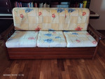 Divano/letto legno massello con rete e materasso