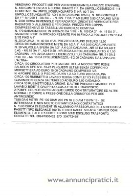 PRODOTTI  IDRAULICI   POMPE ED ALTRO