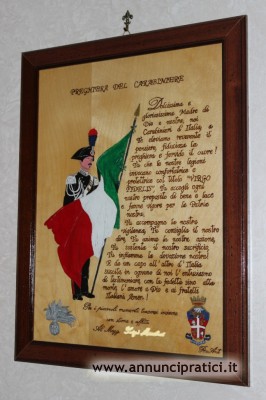 QUADRO CARABINIERI CON PREGHIERA VIRGO FIDELIS