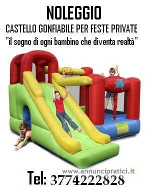 NOLEGGIO CASTELLO GONFIABILE BIMBI BAMBINI BAMBINO